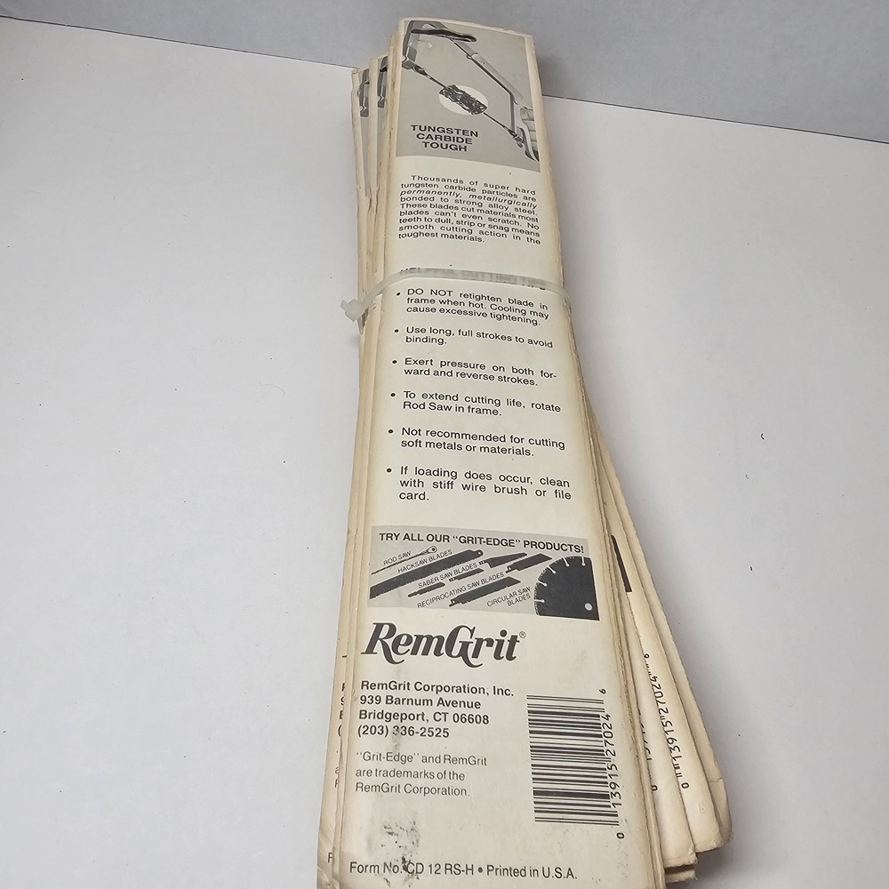 RemGrit‎ Tungsten Carbide Rod Saw Blades Lot of 21 Packs 12in NOS Grit Edge - Picture 6 of 7